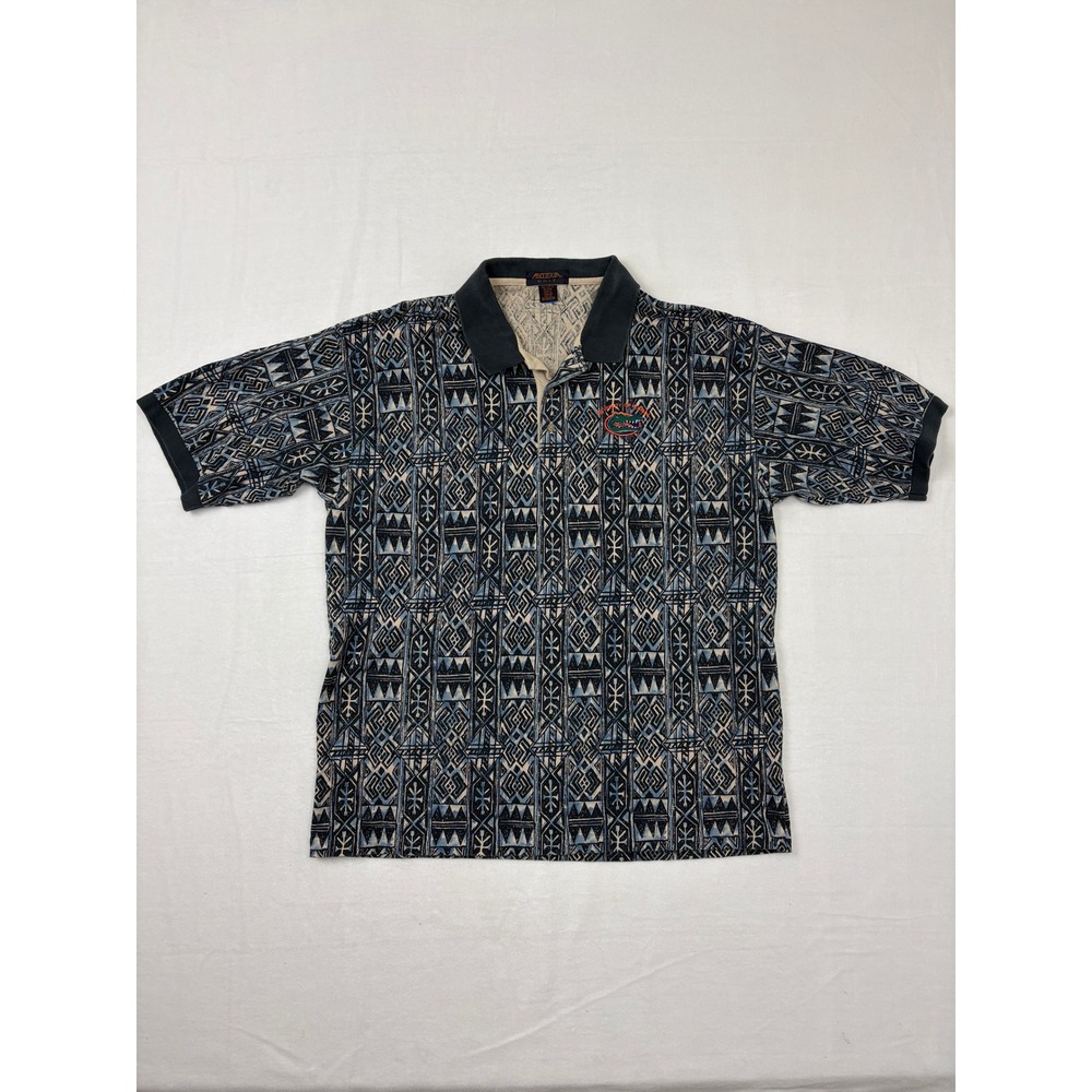 Antigua University of Florida Gators Polo Shirt XXL Blue Abstract Geometric Golf